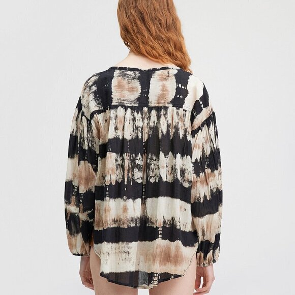 NWT Mes Demoiselles Anthropologie Talpa Blouse Tye-Dye Casual Sophisticated SZ1 - Picture 5 of 12